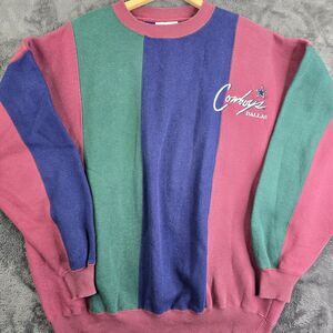 Vintage Dallas Cowboys Sweatshirt XL Crable Sportswear Color Block Pullover NFL